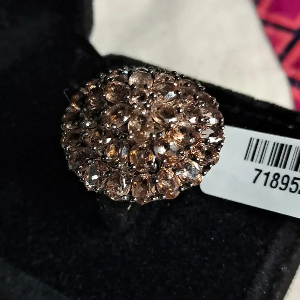 Natural Jenipapo Andalusite Large Cluster Style Ring. - Picture 2 of 6